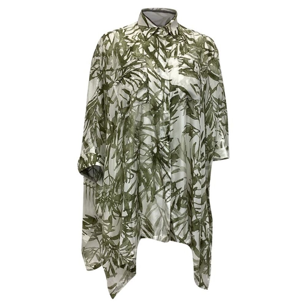 Brunello Cucinelli Herbarium Shirt in Green Silk